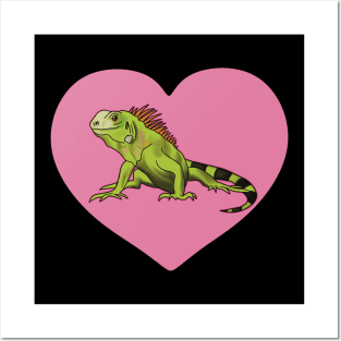 Iguana Heart for Iguana Lovers, Pink Posters and Art